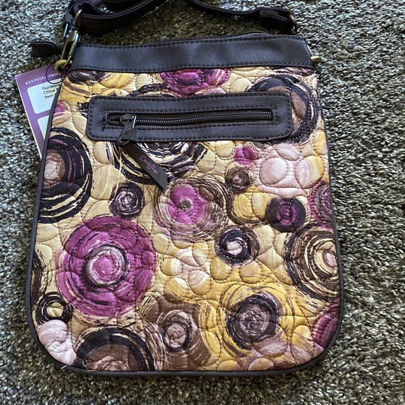 Donna Sharp Expression Chloe Bag Crossbody Purse Browns Purple NWT - Picture 6 of 7